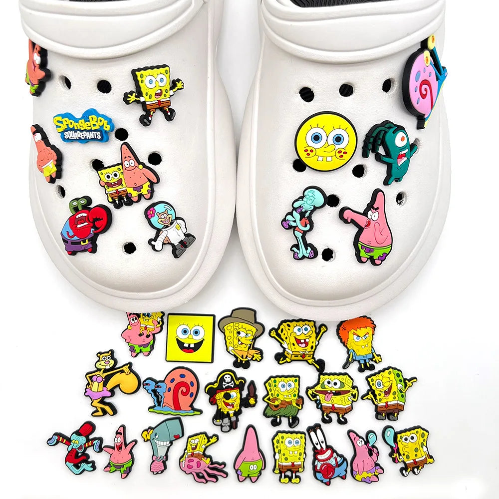 1-100pcs Shoe Charms PVC Shoes Accessories Decorations for Crocs,Bubble Slides Clog Sandals Wristband Buckle Kids Paryt Gifts