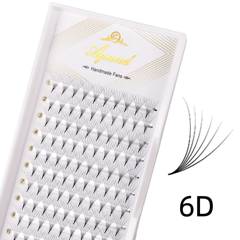 AGUUD Sharp Narrow Stem Premade Fans Eyelash Thin Pointy Base Russian Volume Fans Lash Premade Volume Fans Lashes Makeup Cilios