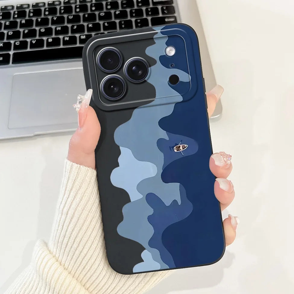 For iPhone 17 Pro Case Silicone Luxury Flowers Cute Kawaii Funny Painted Cover For iP 17 Pro Phone Case A3256 A3522 A3523 A3524