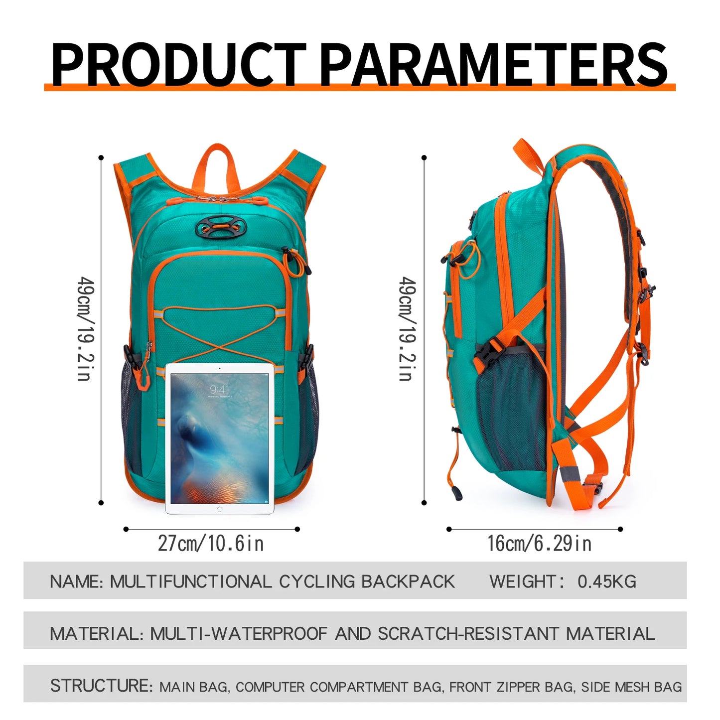 10L Cycling Bag Mountaineering Hiking Climbing Sport Riding Hydration Shoulder MTB Backpack Bike Motorcycle Travel Equipment