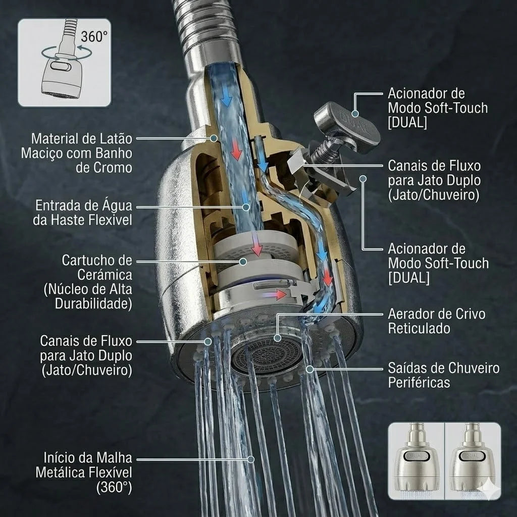 Inox Silver Kitchen Wall Shower Faucet with 360 ° Rotation Kitchen Luxury Wall Promotion