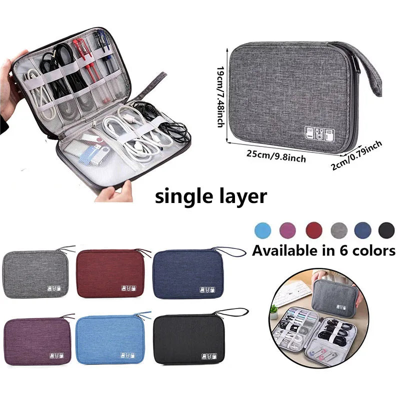 Cable Storage Bag Digital Electronic Organizer Portable USB Data Line Charger Plug Storage Bag Waterproof Travel Cable Organizer