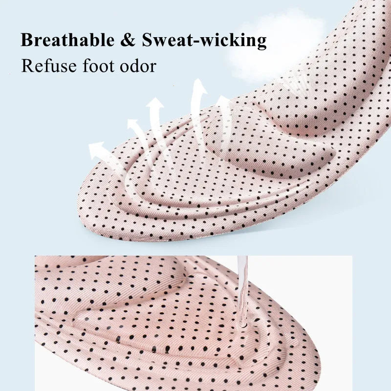 4D Memory Foam Sport Insoles Plantar Fasciitis Arch Support Shoe Inserts Sneakers Cushioning Anti-slip Template Insole Men Women