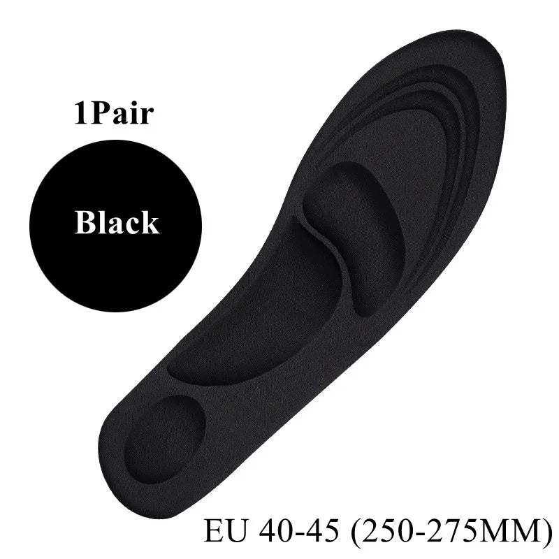 4D Memory Foam Sport Insoles Plantar Fasciitis Arch Support Shoe Inserts Sneakers Cushioning Anti-slip Template Insole Men Women
