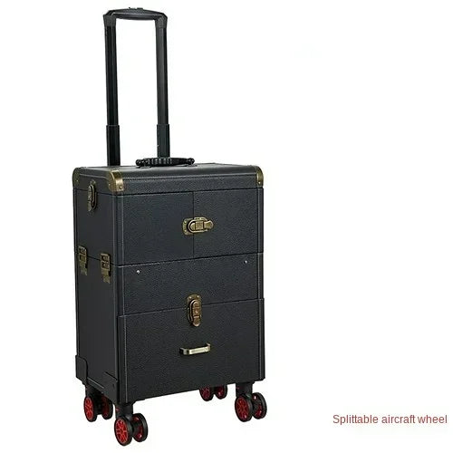 Travel Cosmetic Trolley Case Tattoo Storage Toolbox Multifunctional Makeup Case Professional Beauty and Nail Trolley Luggage