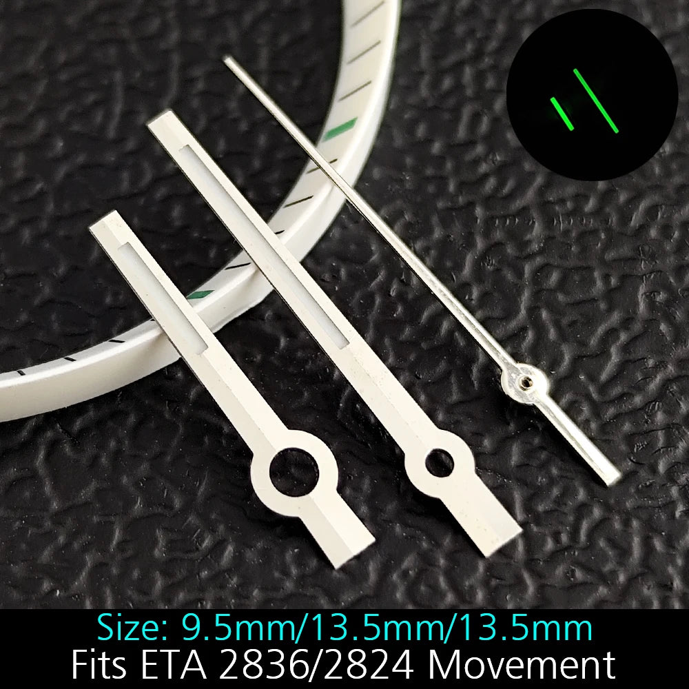 High Quality ETA-Series Hands Green Super Luminous Fits ETA 2824 2892 2836 2834 Movement Watch Accessories Watches For Men