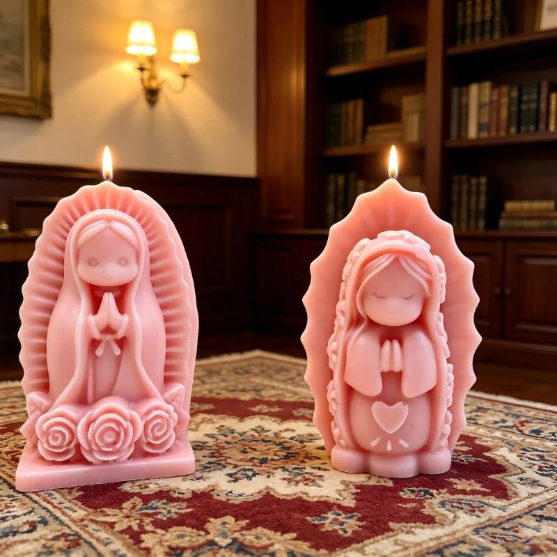 Prayer Angel Girl Silicone Mold DIY Virgin Mary Aromatherapy Candle Soap Gypsum Crafts Cement Casting Mold Home Decoration Gift