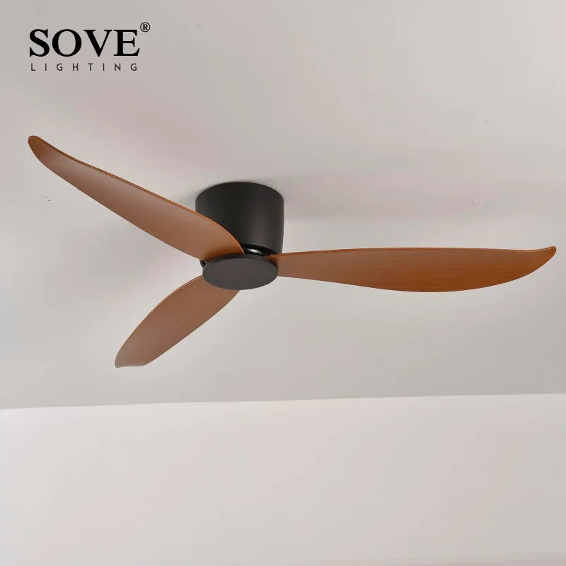 SOVE Ceiling Fan White Low Floor 17cm DC Ceiling Fan With Remote Control Simple Ceiling Fans Without Light 220V