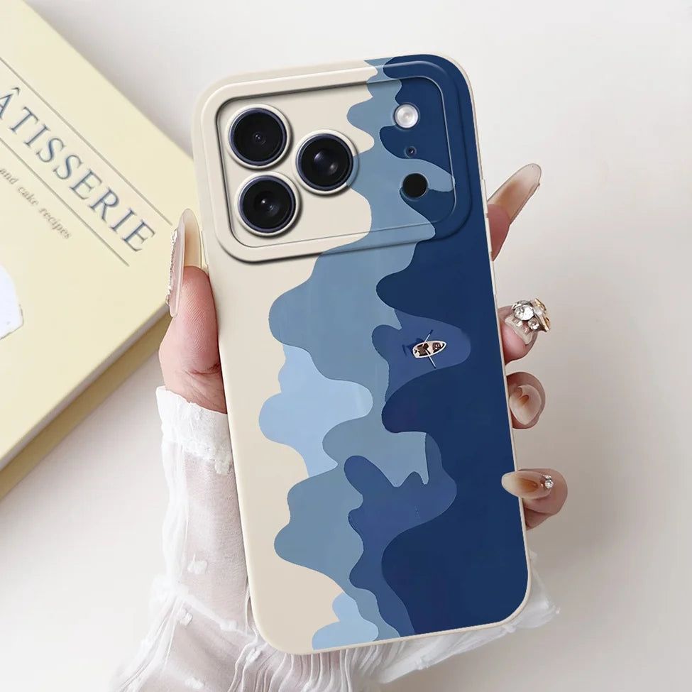 For iPhone 17 Pro Case Silicone Luxury Flowers Cute Kawaii Funny Painted Cover For iP 17 Pro Phone Case A3256 A3522 A3523 A3524