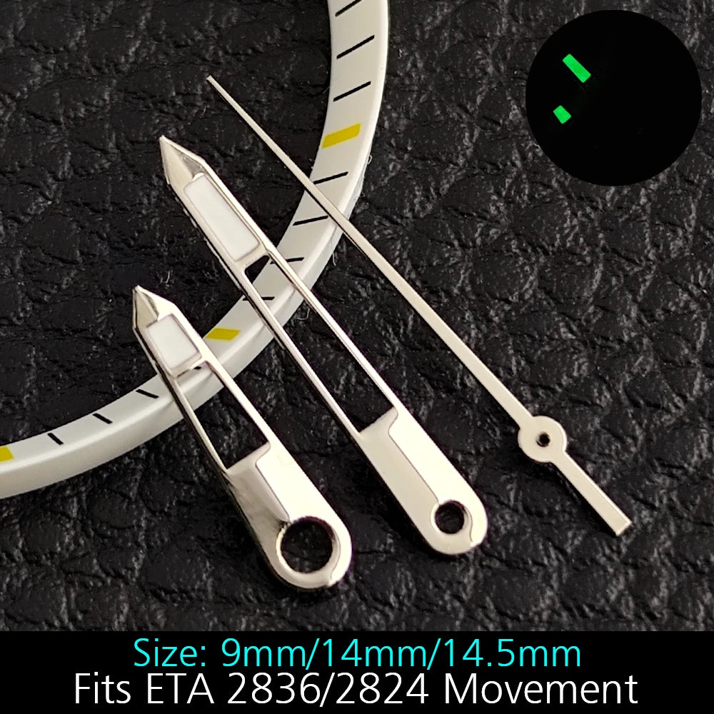 High Quality ETA-Series Hands Green Super Luminous Fits ETA 2824 2892 2836 2834 Movement Watch Accessories Watches For Men