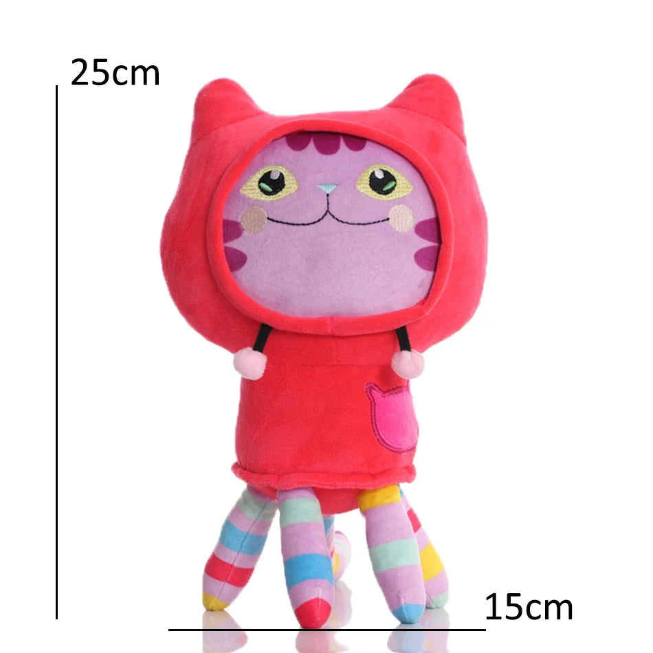 25cm 8Pcs Gabby doll house plush toy cartoon stuffed animal mermaid cat mermaid plush doll children's Christmas gift