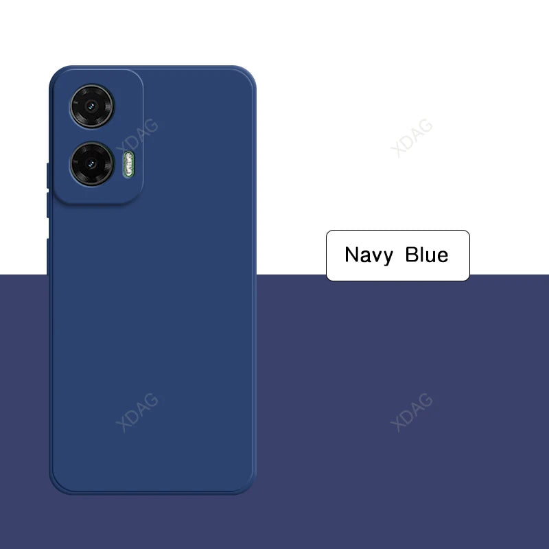 Original Basic Phone Case for Motorola Moto G35 5G Square Liquid Silicone Soft High Qualtiy Internal Flocking Bumper Cover Funda