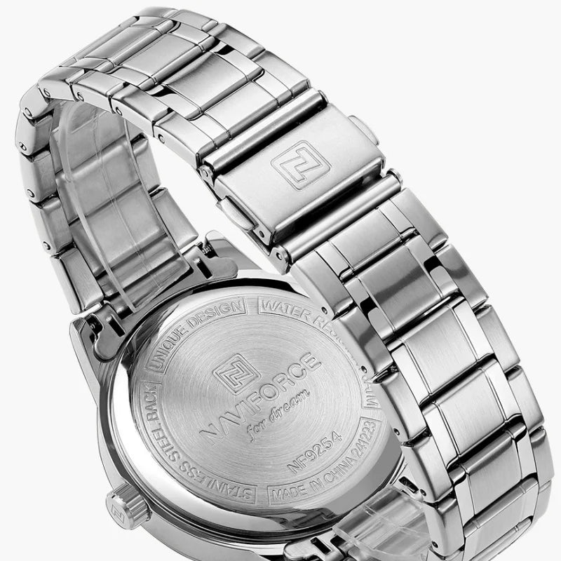 NAVIFORCE Simple Fashion Business Men's Watches Watch Stainless Steel Strap Calendar Display 3ATM Waterproof Men's Quartz Watch