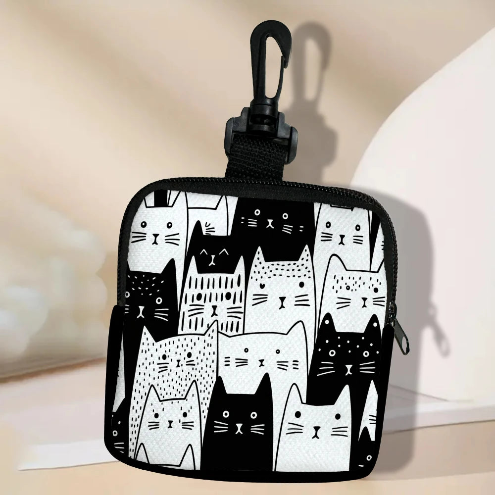 1pc Chic Cat Pattern Large Capacity Coin Wallet, Digital Printed Mini Coin Purse Storage Bag Earphone Bag Friends Gift Pouch