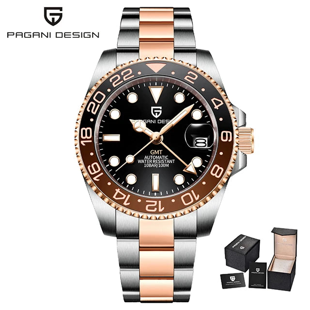 New GMT Watch PAGANI DESIGN 40mm Men Wristwatch Classic Luxury Mechanical Watches Top Brand 100M Waterproof Watches for Man 2026