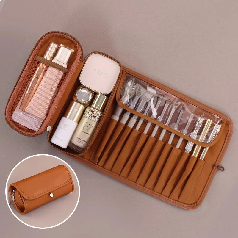 Women Makeup Brush Toiletries Organizer Waterproof Travel Make Up Storage Pouch Female Large Capacity Portable Cosmetic Case