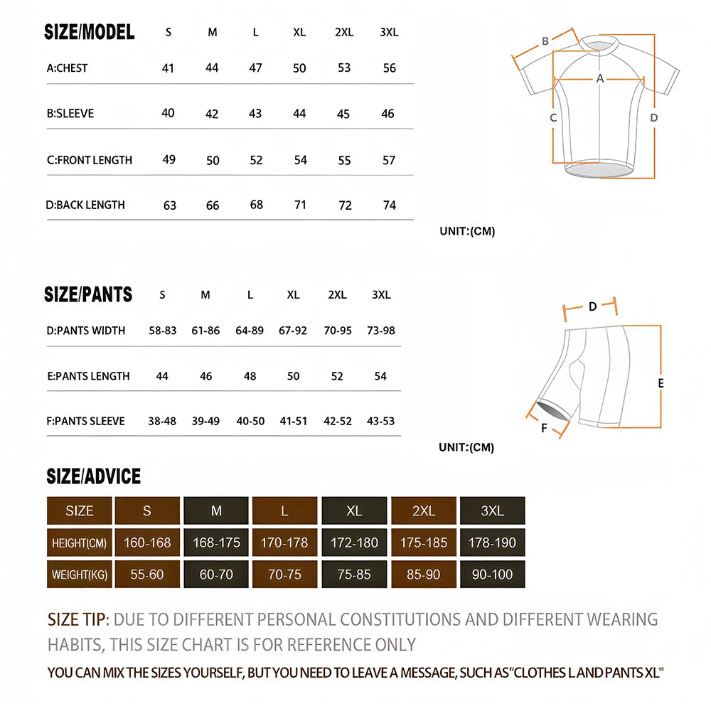 SANCUAX Men Cycling Jersey Set Short Sleeve Quick Dry Breathable Road Bike Ccycling Clothing with Pockets Summer Bike Clothing