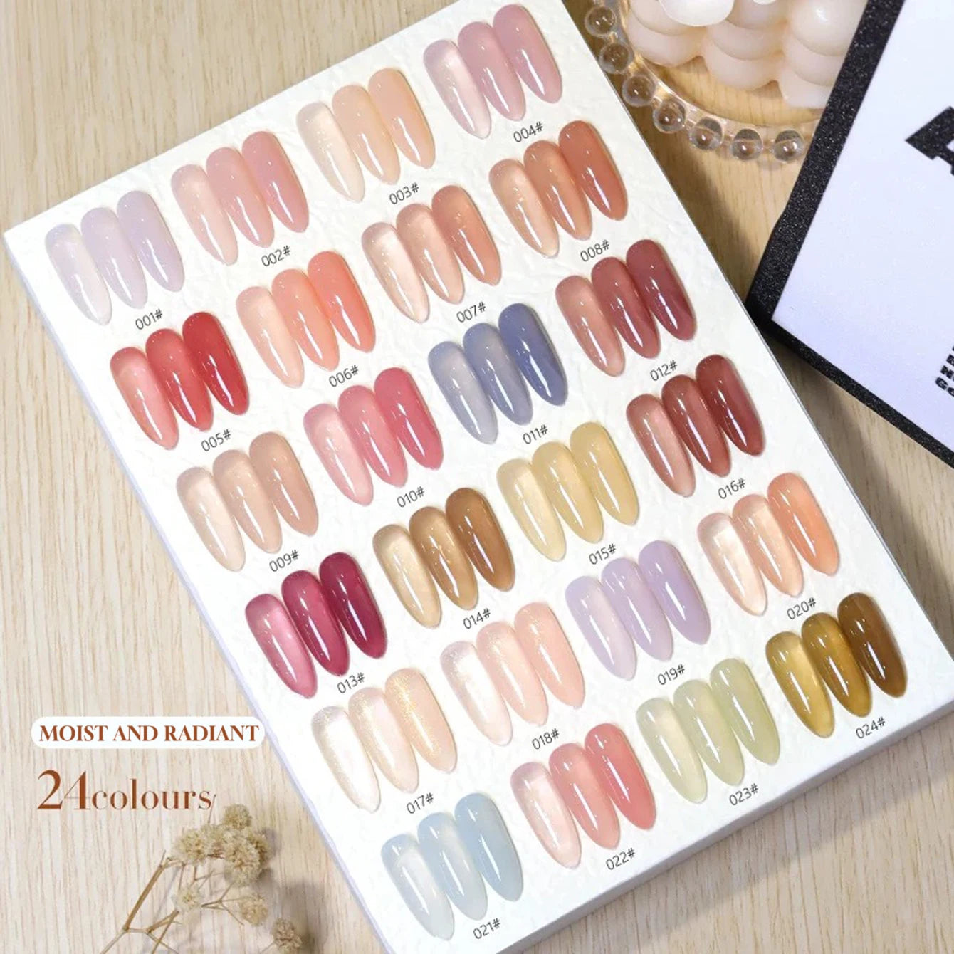 MIANEL 1-24PCS 2026 New Arrival | No-Makeup Fresh Skin Gel Polish | 24 Trendy Skin-Whitening Ice Translucent Nude Shades Set