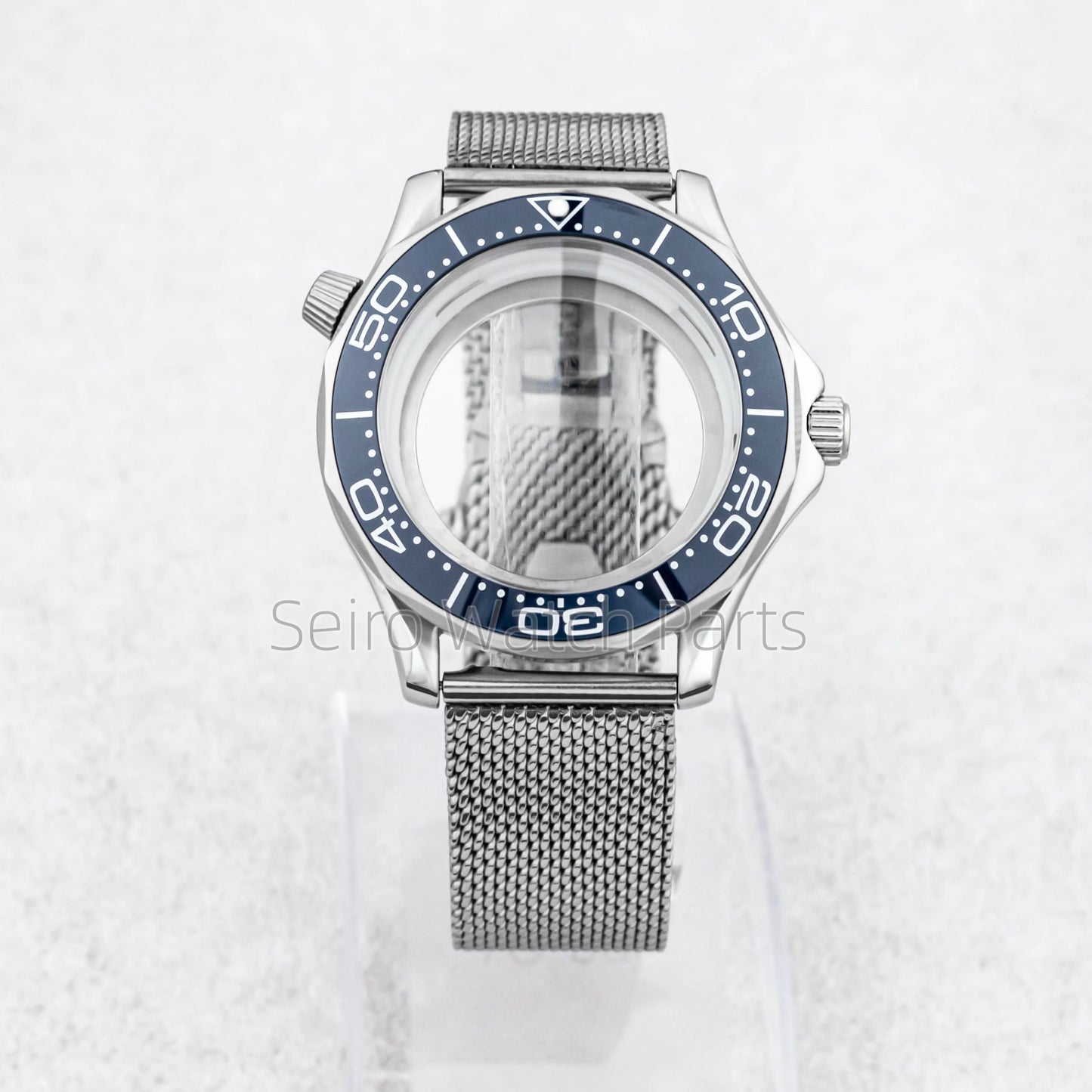 NH35 Case Dial Mesh Strap Bracelet for Seamaster 300 Watches Men Stainless Steel 10ATM Waterproof 41mm Case fit NH35/36 Movement