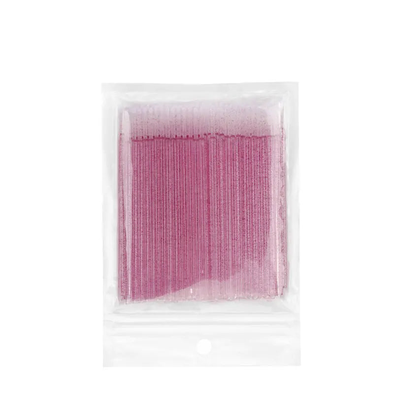 100Pcs Crystal Eyelash Cleaning Brush Lashes Extension Micro Cotton Swab Lash Removing Microbrush Beauty Makeup Tools
