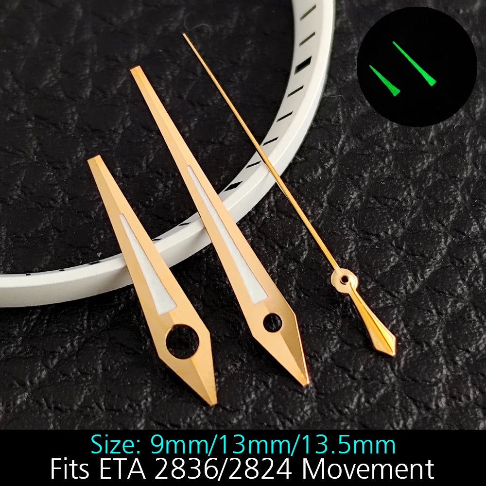 High Quality ETA-Series Hands Green Super Luminous Fits ETA 2824 2892 2836 2834 Movement Watch Accessories Watches For Men