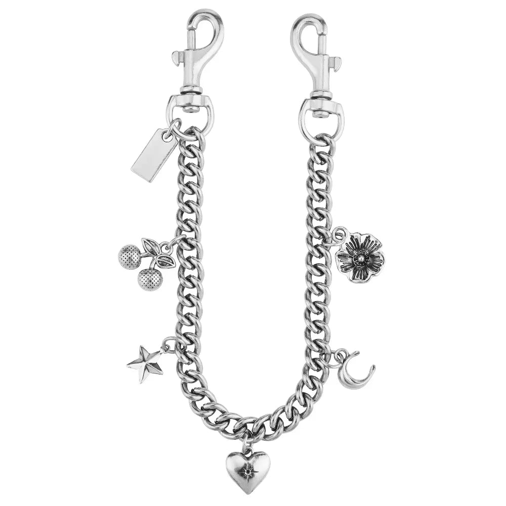 Alloy Cherry Flower Bag Pendant Versatile Design Bag Charms Hanging Chain Fashion Accessory