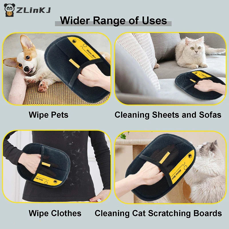▶1Pcs Reusable Pet Hair Remover Electrostatic Gloves For Cats & Dogs