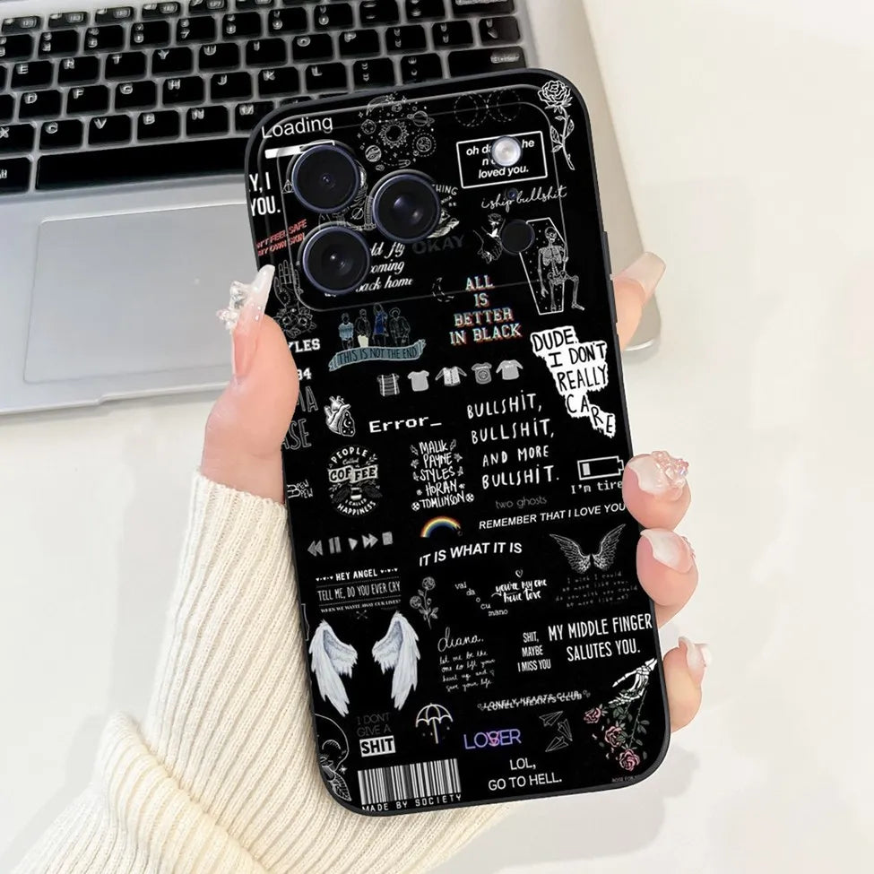 For iPhone 17 Pro Case Silicone Luxury Flowers Cute Kawaii Funny Painted Cover For iP 17 Pro Phone Case A3256 A3522 A3523 A3524