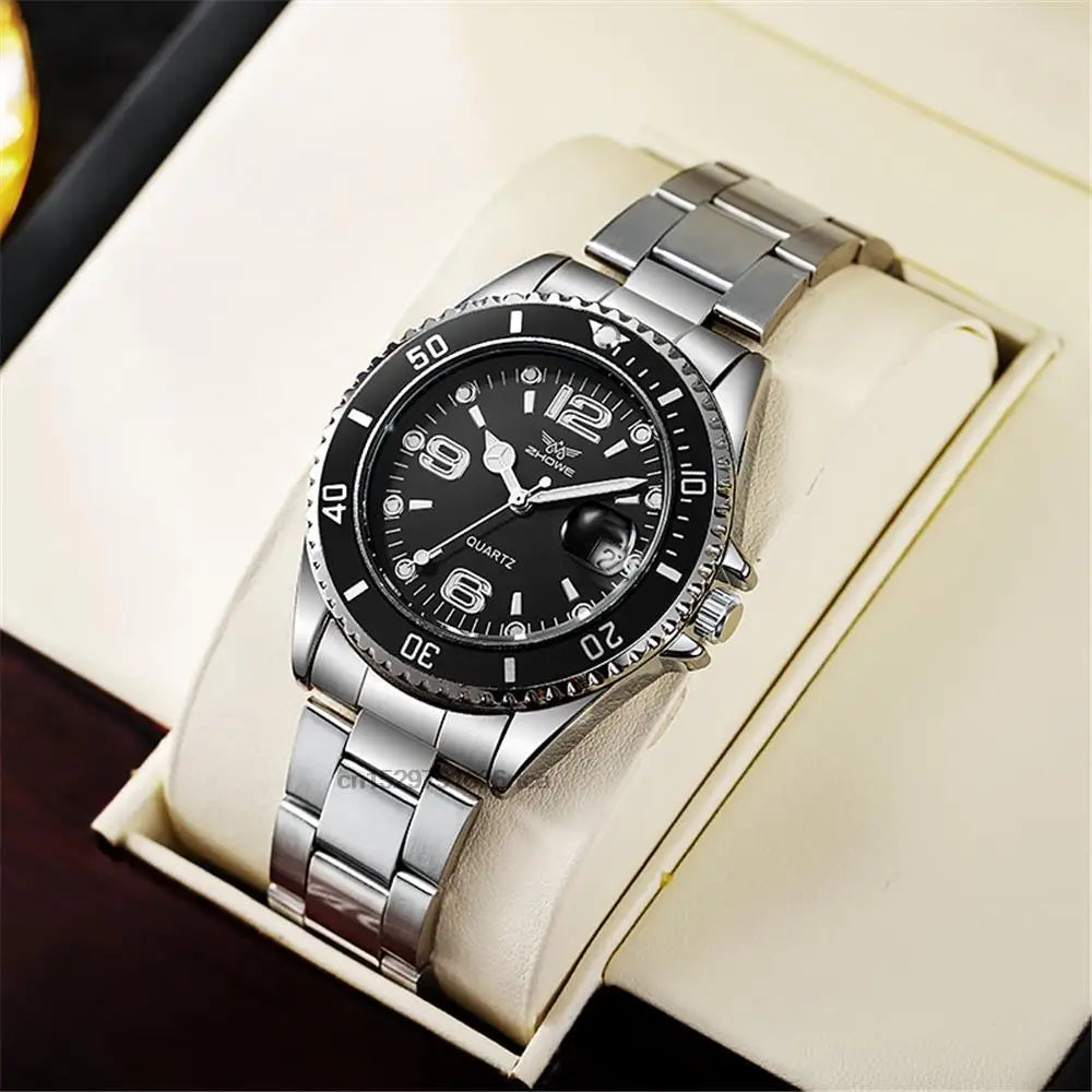 Luxury Mens Watches Stainless Steel Business Waterproof Date Quartz Watch Men Fashion 2023 Sport Clock Relogio Masculino