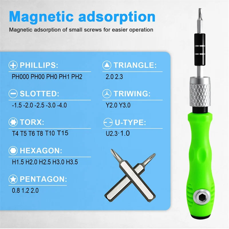 32 in 1 Small Precision Screwdriver Set Magnetic Mini Screwdriver Set Professional Tiny Repair Tool Kit for Watches Laptop