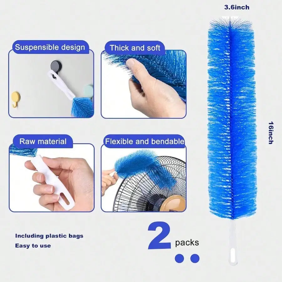 Fan Cleaner Brush,Fan Brush Cobweb Duster Microfiber Duster Ideal For Ceiling Duster, Household Duster Curtains,Fan Cleaner For Box Fan(2PCS)