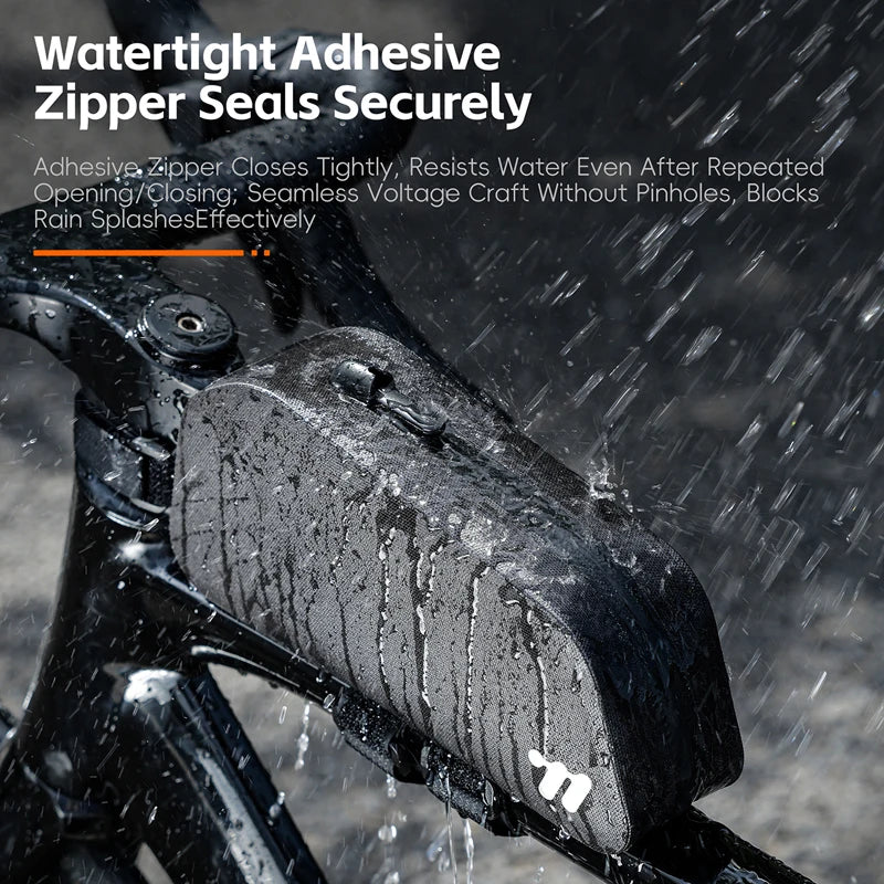 WEST BIKING Bicycle Top Tube Bag 1L TPU Hard Shell Waterproof Bike Front Frame Bag Cycling Tool Storage Bag Bike Accessories