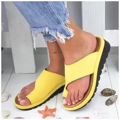 Women's Large Size Sandals Spring Summer New Style Toe Post Comfortable Slip-On Casual Shoes Breathable Leather Adults