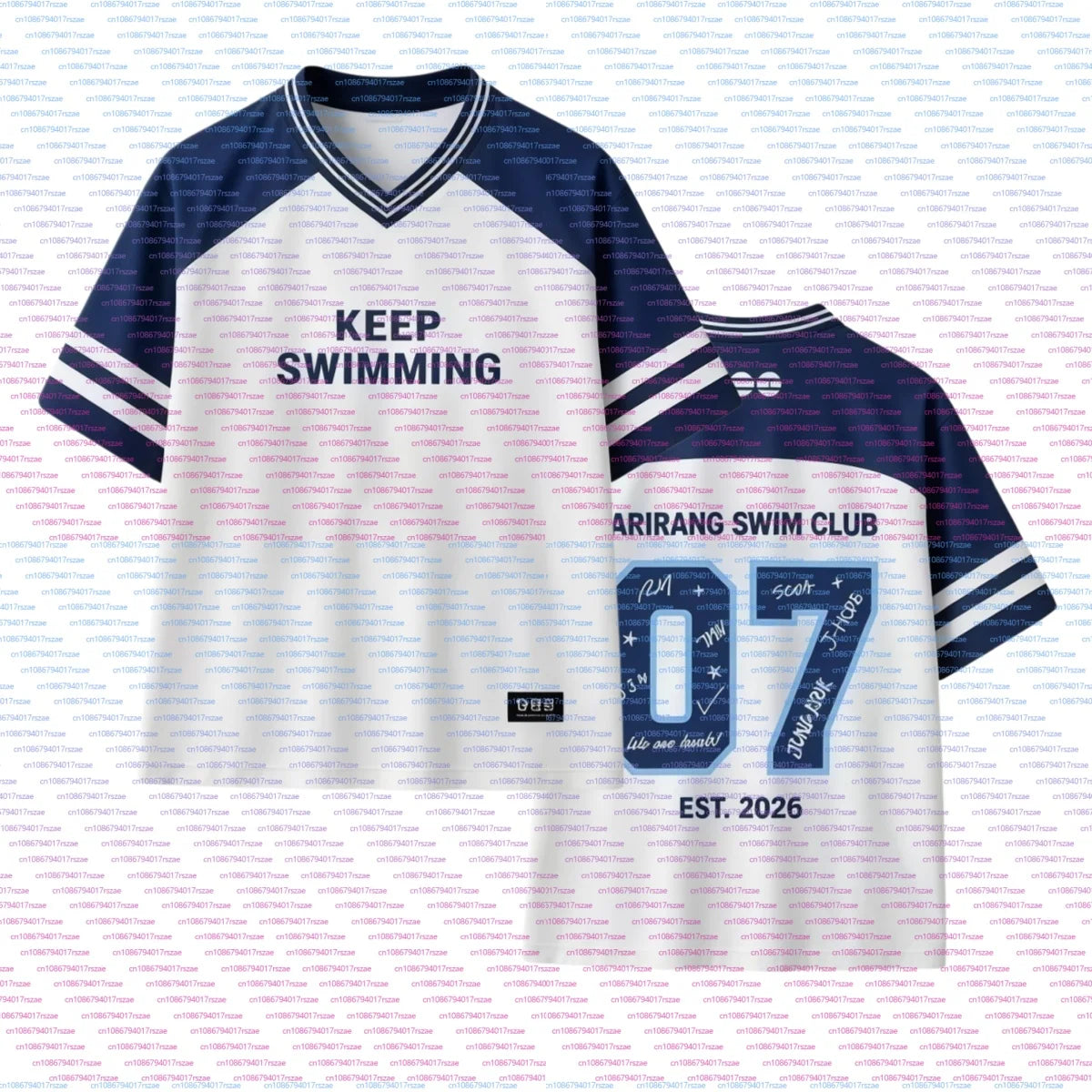 Summer 3D Digital Print ARIRANG KEEP SWIMMING V Neck T-Shirt Fans Breathable Jersey Men's Women's Casual Short Sleeve Man Tops T