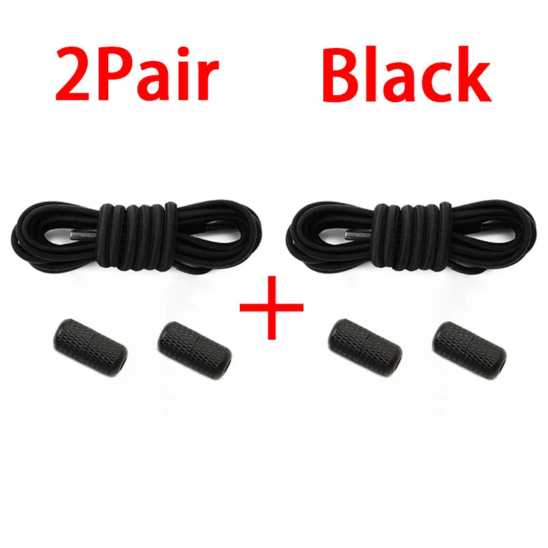 17 colors Round Elastic Laces without ties Metal Buckle Shoelace Sneakers Quick shoelaces Shoe Accessories 1Pair/2Pair