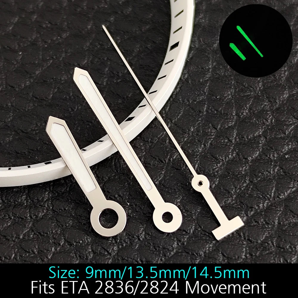 High Quality ETA-Series Hands Green Super Luminous Fits ETA 2824 2892 2836 2834 Movement Watch Accessories Watches For Men