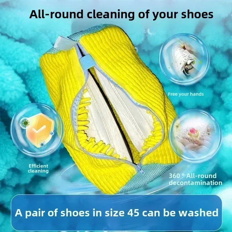 Reusable Plastic Shoe Laundry Bag - Sneaker Cleaning Kit, Ideal for Home Storage and Travel，round for Sneakers and Shoes