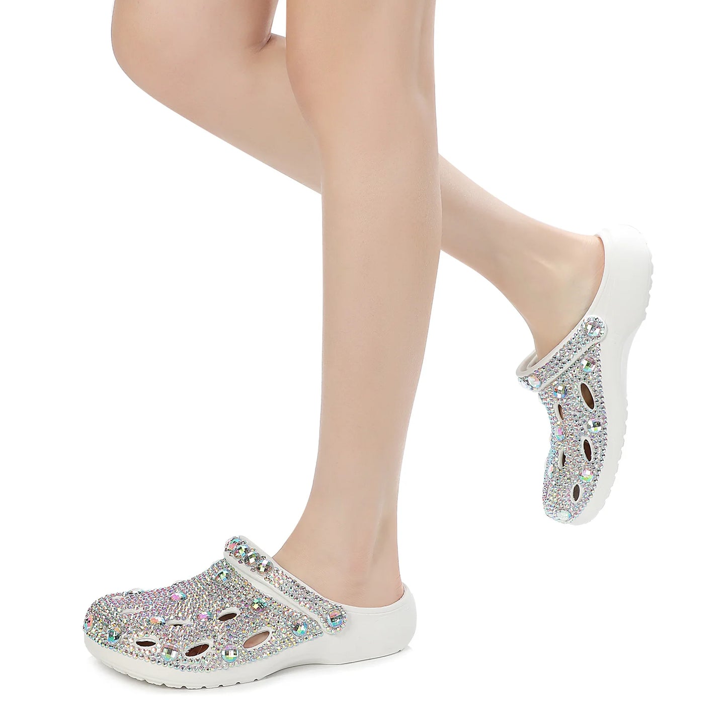 Bling Clogs Women Sandals Ladies Summer Beach Shoes EVA Lightweight Sandles Sparkling Rhinestone  Slippers Sandalias Clogs Shoe