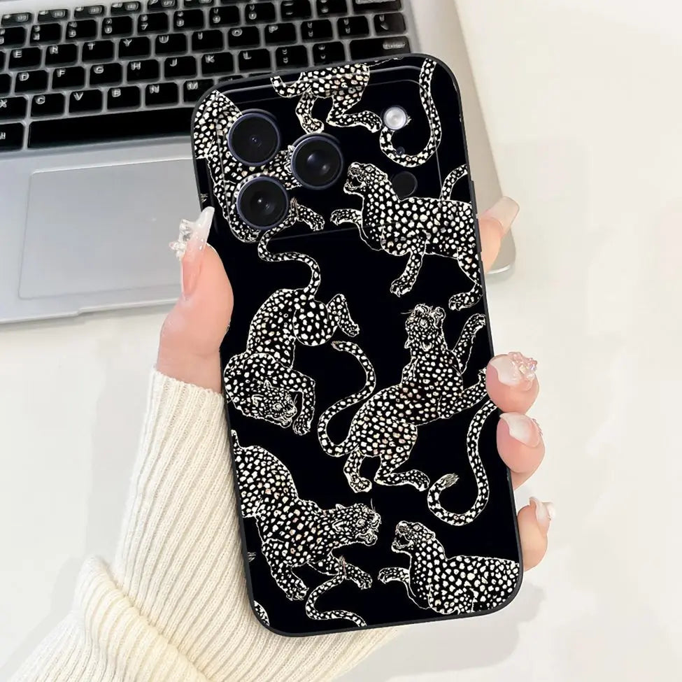 For iPhone 17 Pro Case Silicone Luxury Flowers Cute Kawaii Funny Painted Cover For iP 17 Pro Phone Case A3256 A3522 A3523 A3524