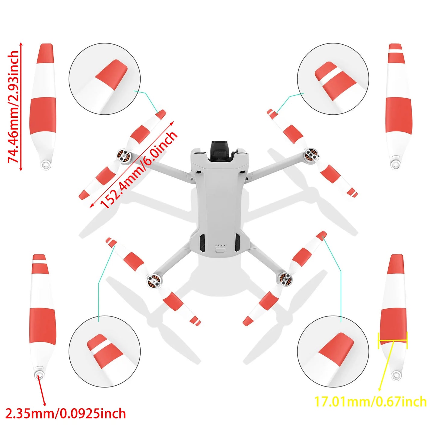 8PCS 6030 Propeller for DJI Mini 3/Mini3 Pro Low Noise Drone LightWeight Wing Fan Spare Parts Quick Release RC Drone Accessories