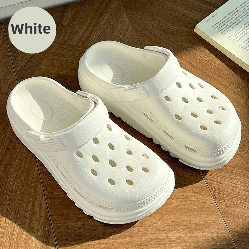 Women's Thick Bottom EVA Clog Shoes Summer Outdoor Beach Indoor Home Slippers Couples Matching Sandals Comfortable Footwear