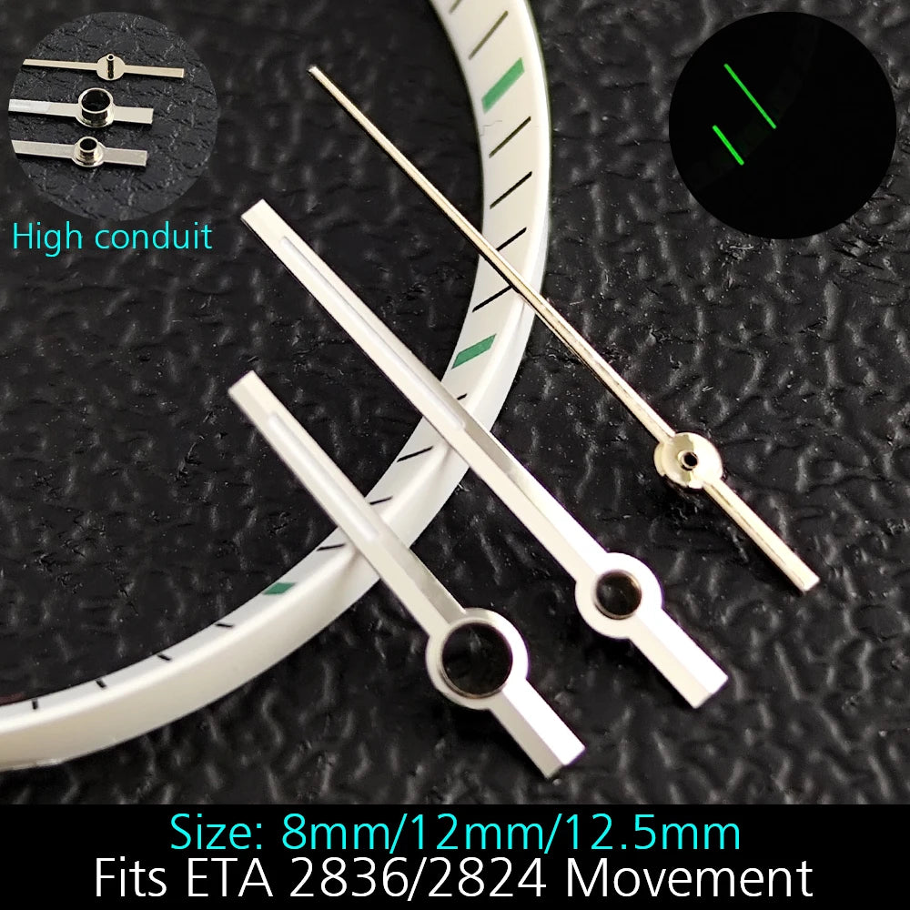 High Quality ETA-Series Hands Green Super Luminous Fits ETA 2824 2892 2836 2834 Movement Watch Accessories Watches For Men