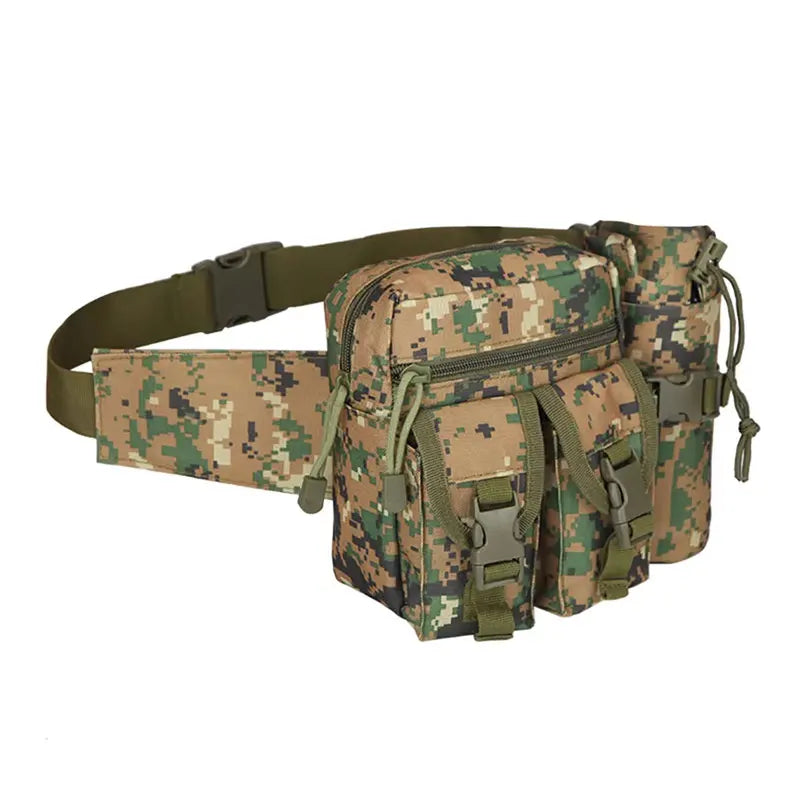 Tactical Men Waist Pack Nylon Hiking Water Bottle Phone Pouch Outdoor Sports Hunting Climbing Camping Belt Bag