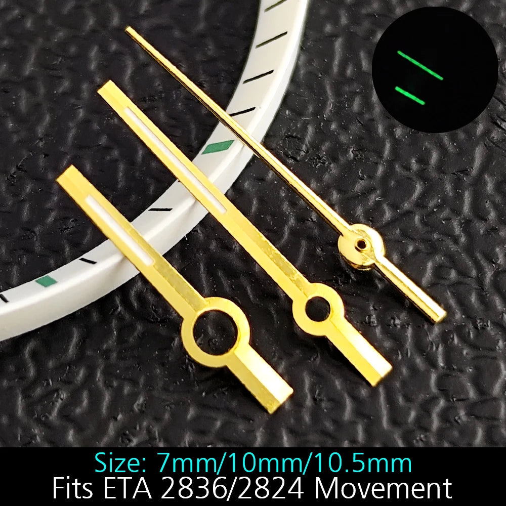 High Quality ETA-Series Hands Green Super Luminous Fits ETA 2824 2892 2836 2834 Movement Watch Accessories Watches For Men