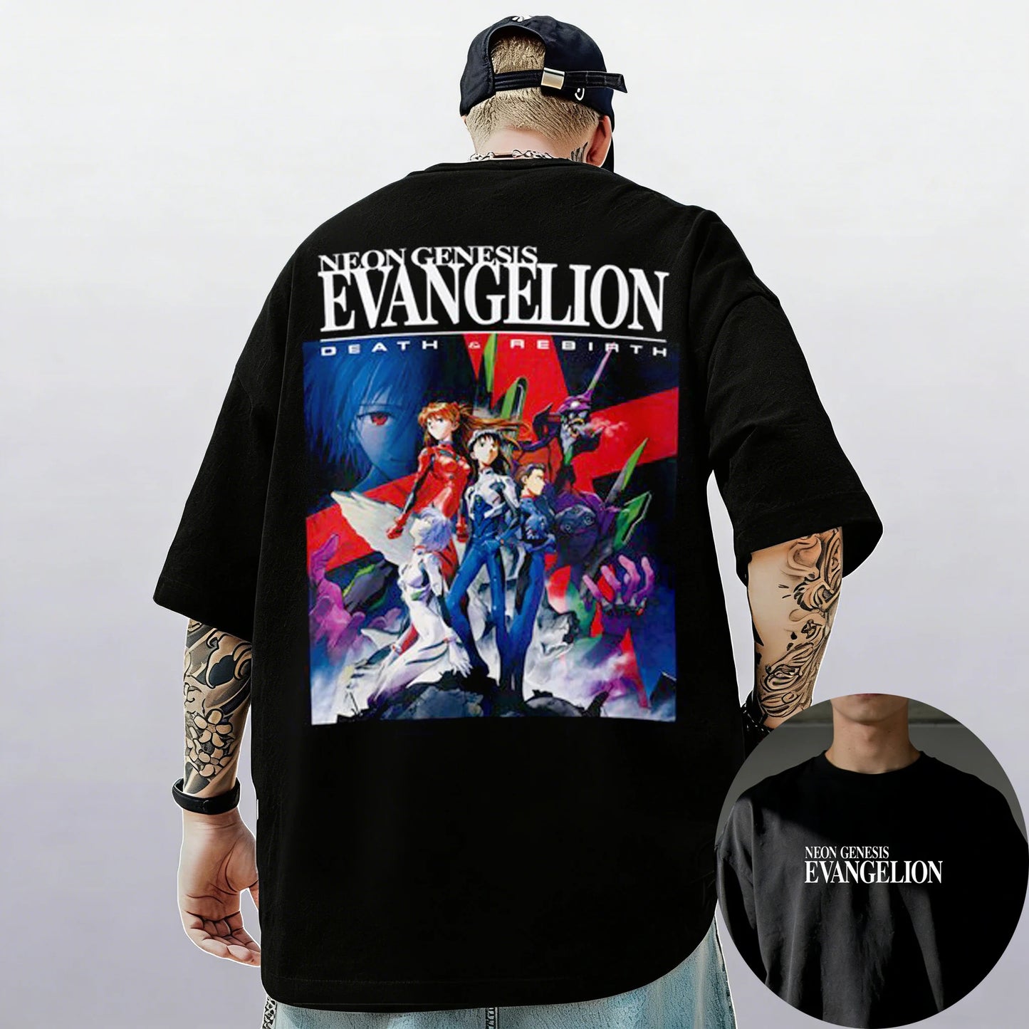 2026 New Neon Genesis Evangelion End of Eva Eye Printed Short Sleeve T-shirt Men's and Women's T-shirt Men's Top Sports T-shirt