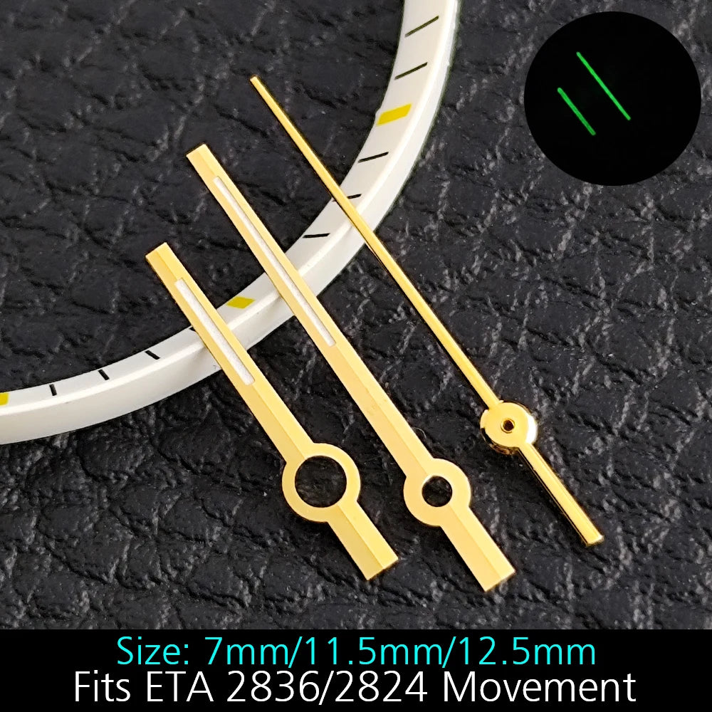 High Quality ETA-Series Hands Green Super Luminous Fits ETA 2824 2892 2836 2834 Movement Watch Accessories Watches For Men