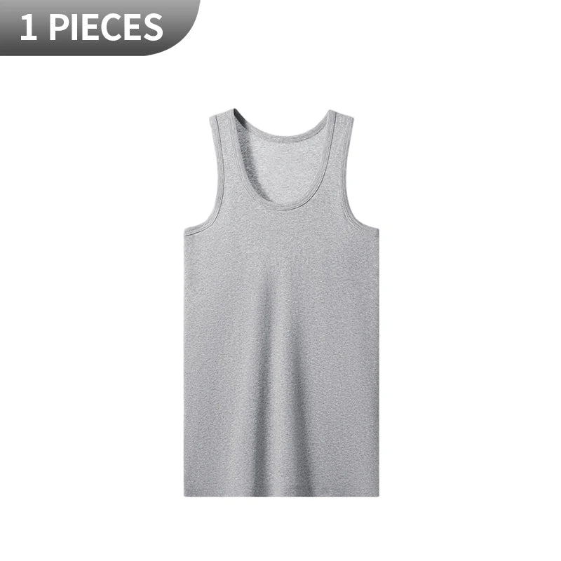1/3 Piece Men's Vest - Summer Style Slim-Shouldered Solid Color Youth Sports t-Shirt Comfortable Home Wear Inner Layer