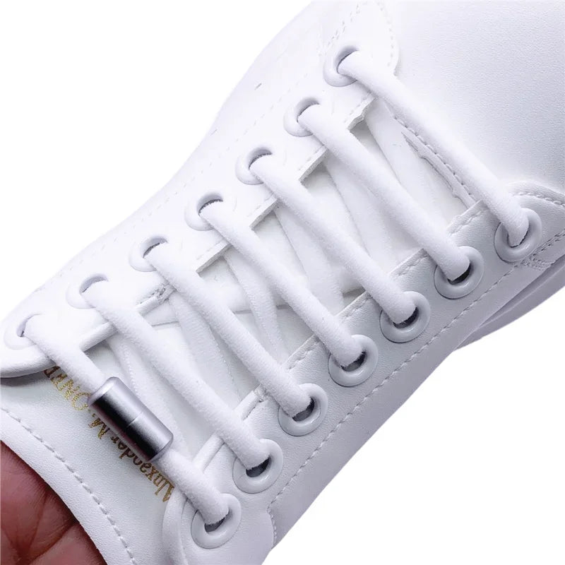 No Tie Elastic Stretchy Shoelaces Capsule Metal Lock, Tieless for Sneakers Shoe Accessories, Adjustable Durable One Size Fit All
