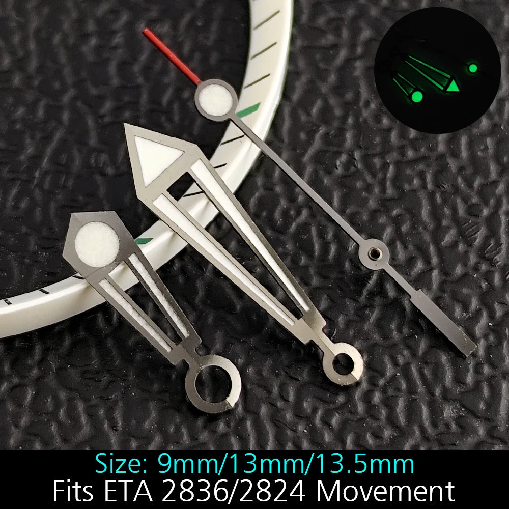 High Quality ETA-Series Hands Green Super Luminous Fits ETA 2824 2892 2836 2834 Movement Watch Accessories Watches For Men