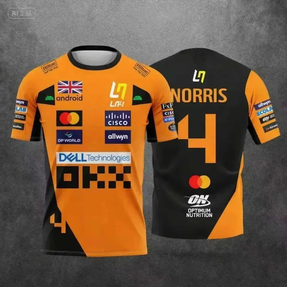 McLaren Team Lando Norris No.4 & No.81 Race Suit Style 2026 Quick-Dry Sports T-Shirt Breathable Comfort F1 Fan Exclusive Design